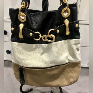 BMakowsky Tri Color Leather Tote Bag